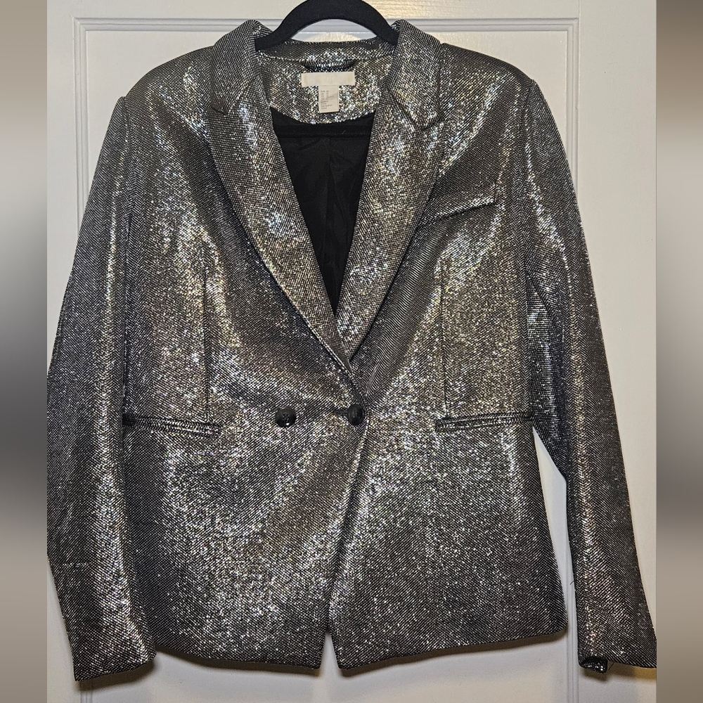H&M Silver Sequin Blazer